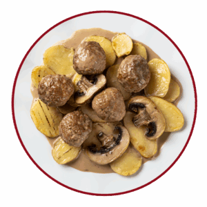 Albóndigas con patatas a la crème